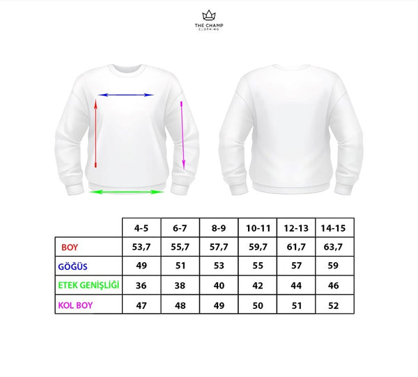 Beyaz Bisiklet Yaka Retro Fashion Yazılı Puantiyeli Ayıcık Baskılı Oversize Çocuk Sweatshirt