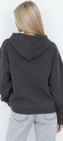 Kadın Oversize Hoodie Amore Baskılı Füme – Kapüşonlu, Kanguru Cepli, 3 İplik Şardonlu Polar
