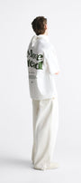 Bisiklet Yaka Move Ahead Baskılı Oversize Erkek T-shirt