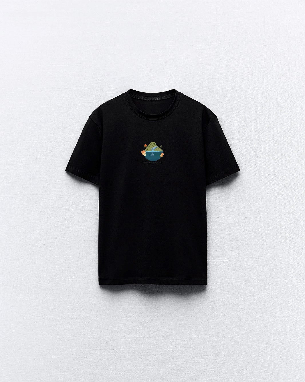 Do Not Work More Thank You Line Baskılı Siyah Kadın T-shirt