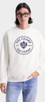 Unisex Ekru Sweatshirt – The Champ Armalı, Bisiklet Yaka, Şehir ve Üniversite Tarzı