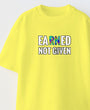 Earned Not Gıven Yazılı Futbol Tasarım Baskılı Sarı Çocuk T-shirt
