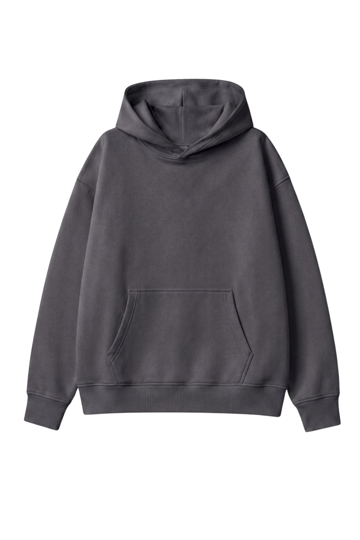 Kadın Oversize Hoodie Written & Directed Baskılı Füme – Kapüşonlu, Sırt Baskılı, 3 İplik