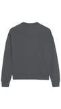 Bisiklet Yaka İçi Polar Life Story Yazı Baskılı Füme Oversize Sweatshirt