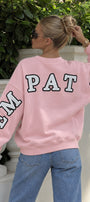 Kadın Oversize Sweatshirt Empathy 3D Baskılı Pembe – Bisiklet Yaka, 3 İplik Şardonlu Polar