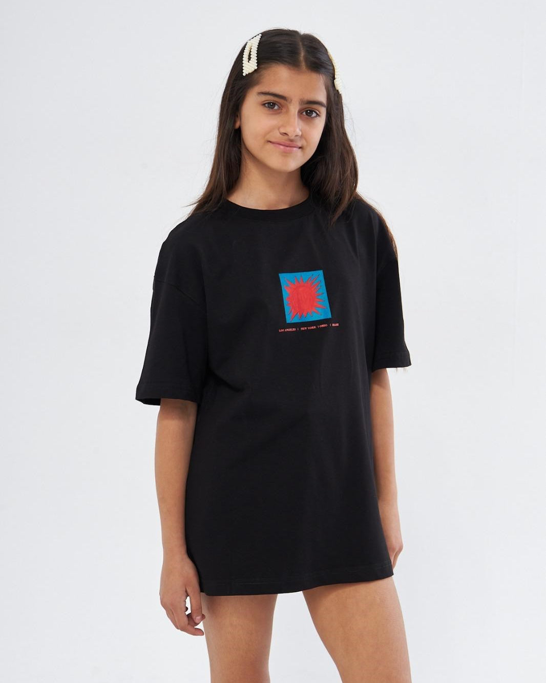 Afraıd Of Real Yazılı Baskılı Siyah Çocuk T-shirt