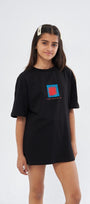 Afraıd Of Real Yazılı Baskılı Siyah Çocuk T-shirt