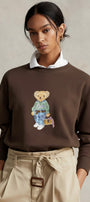 Kadın Oversize Sweatshirt Weekend Bear Baskılı Kahverengi – Bisiklet Yaka, 3 İplik Şardonlu