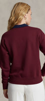 Kadın Oversize Sweatshirt Regatta Bear Baskılı Bordo – Bisiklet Yaka, 3 İplik Şardonlu