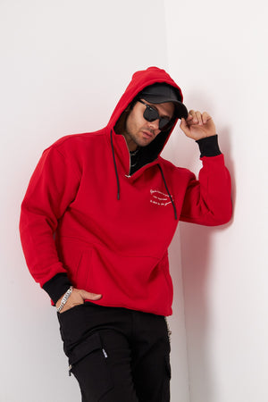 You Dont Have To Be Perfect Yazılı Kapüşonlu Bağcık Detaylı Fermuar Kapamalı Oversize Sweatshirt