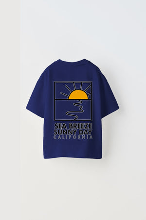 The Champ Sea Breeze Sunny Day California Yazılı Güneş Tasarım Baskılı Lacivert Çocuk T-Shirt