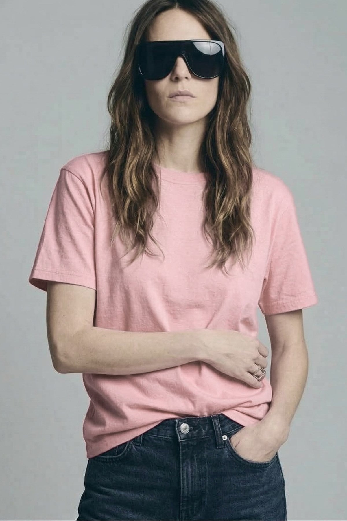 Kadın Oversize Basic Tişört Pembe – Bisiklet Yaka, Rahat Kalıp, Yazılık, %100 Pamuk