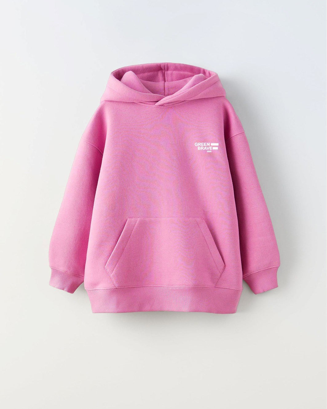 Kapüşonlu İçi Polar Great View Yazı Baskılı Pembe Unisex Çocuk Hoodie Sweatshirt