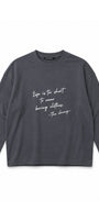 Kadın Relaxed Fit Sweatshirt Life Is Too Short Baskılı Füme – Bisiklet Yaka, 3 İplik Şardonsuz
