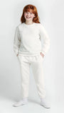 Beyaz Unisex Çocuk Bisiklet Yaka Nature Concept Baskılı Oversize Hoodie Sweatshirt 
