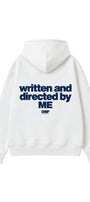 Kadın Oversize Hoodie Written & Directed Baskılı Beyaz – Kapüşonlu, Sırt Baskılı, 3 İplik