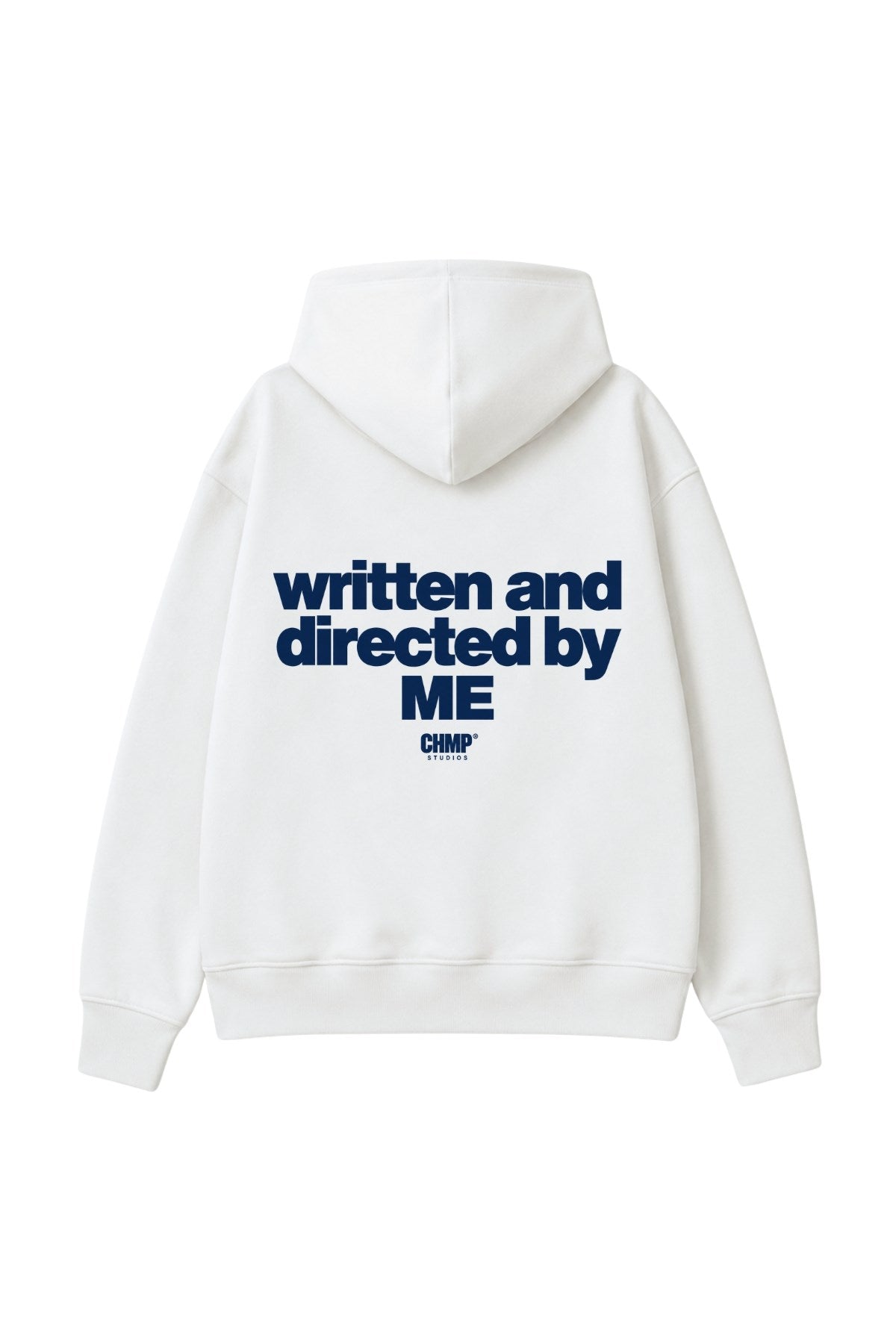 Kadın Oversize Hoodie Written & Directed Baskılı Beyaz – Kapüşonlu, Sırt Baskılı, 3 İplik