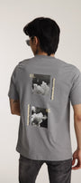 Oversize Bisiklet Yaka Erkek 2 İplik November Baskılı Pamuk T-shirt