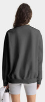Kadın Oversize Sweatshirt Be Hot Baskılı Füme Melanj – Bisiklet Yaka, 3 İplik Şardonlu Polar