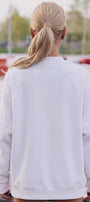 Kadın Oversize Sweatshirt 90’s Girl Baskılı Beyaz – Bisiklet Yaka, 3 İplik Şardonlu Polar
