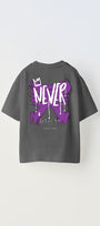 Never Let Me Go Yazılı Baskılı Füme Çocuk T-shirt