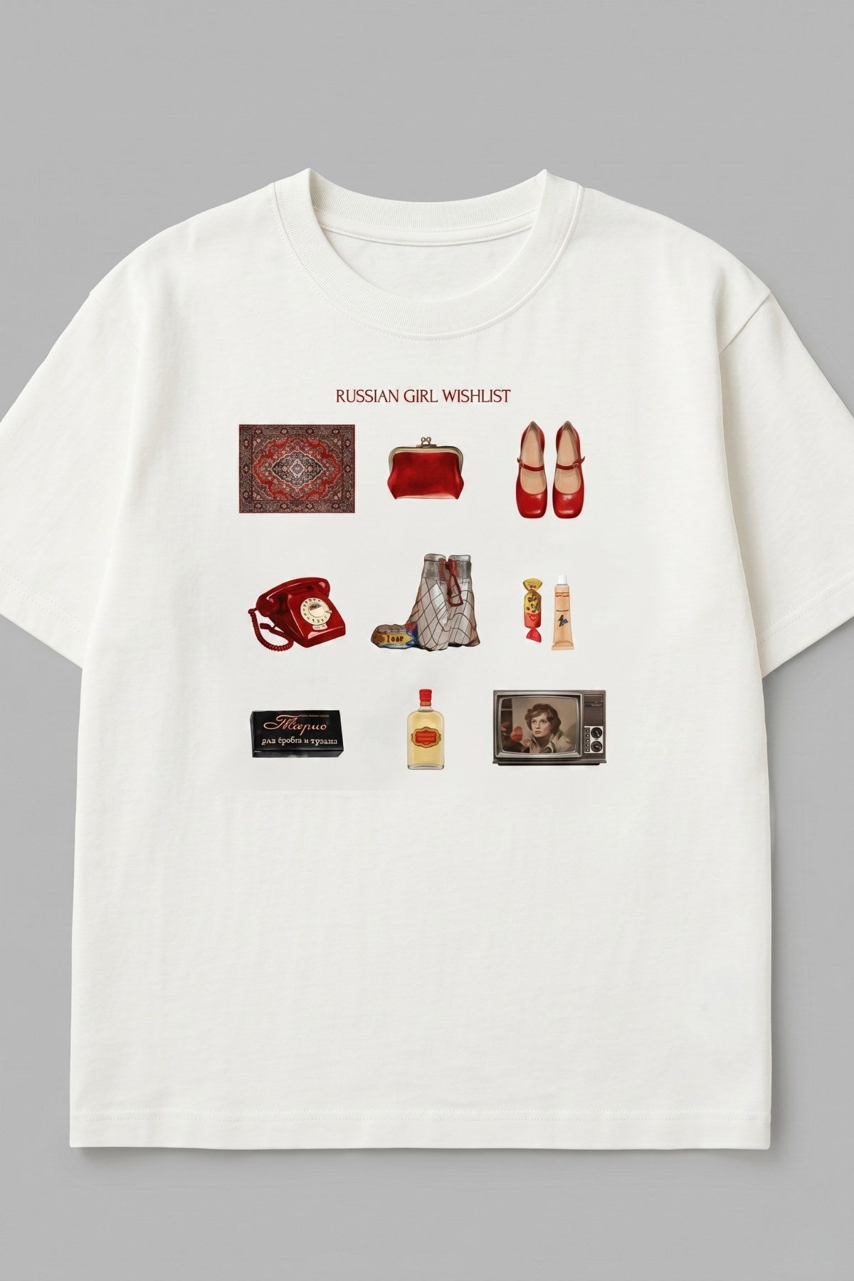 Kadın Oversize Tişört Turkish Girl Wishlist Baskılı Beyaz – Bisiklet Yaka, Rahat Kalıp, %100 Pamuk