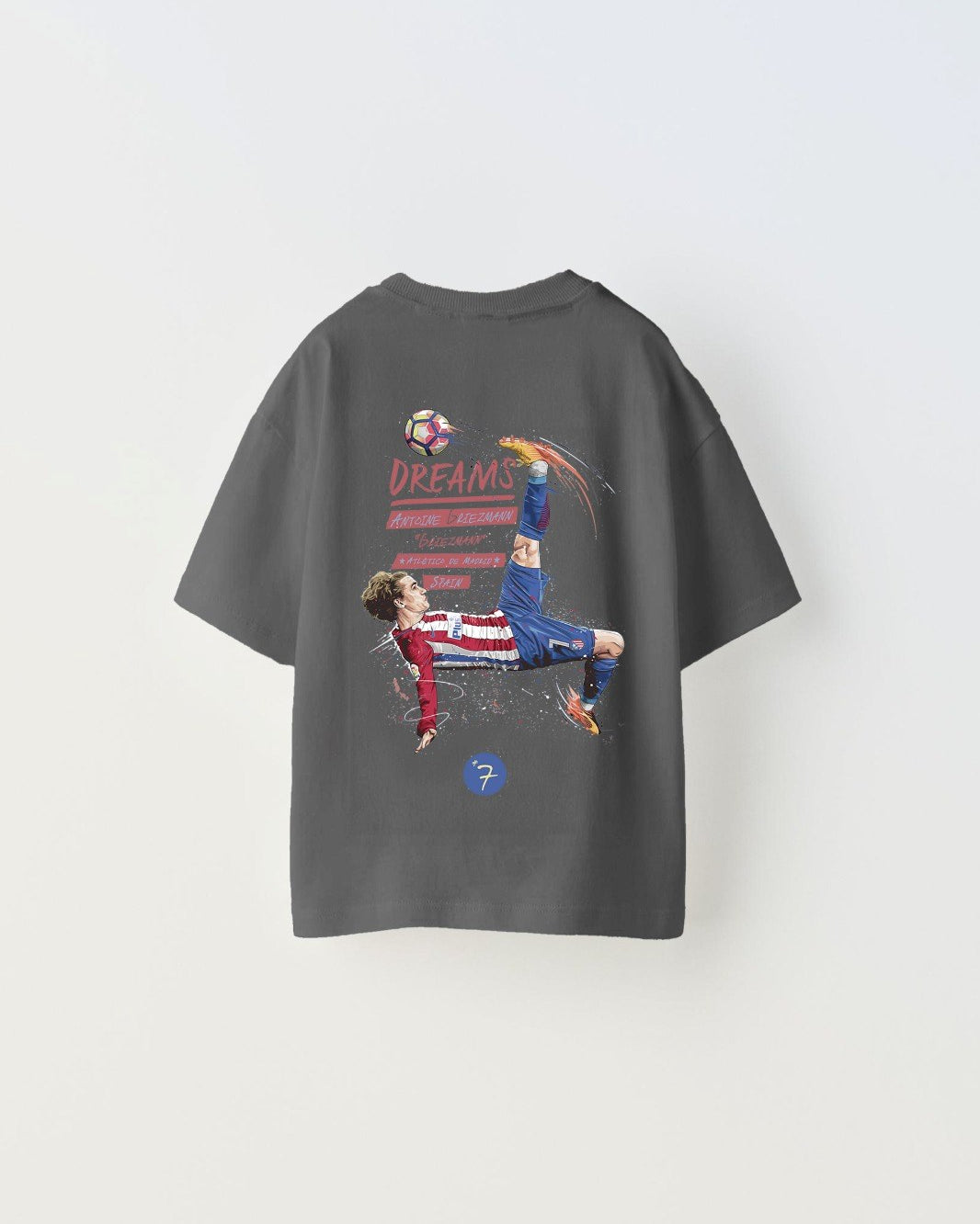 Earned Not Gıven Yazılı Futbol Tasarım Baskılı Füme Çocuk T-shirt