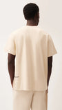 Krem Unisex Nature Concept Baskılı Oversize T-shirt