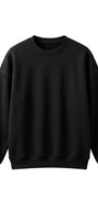 Erkek Oversize Sweatshirt Fantasy Back Baskılı Siyah – Bisiklet Yaka, 3 İplik Şardonlu Polar