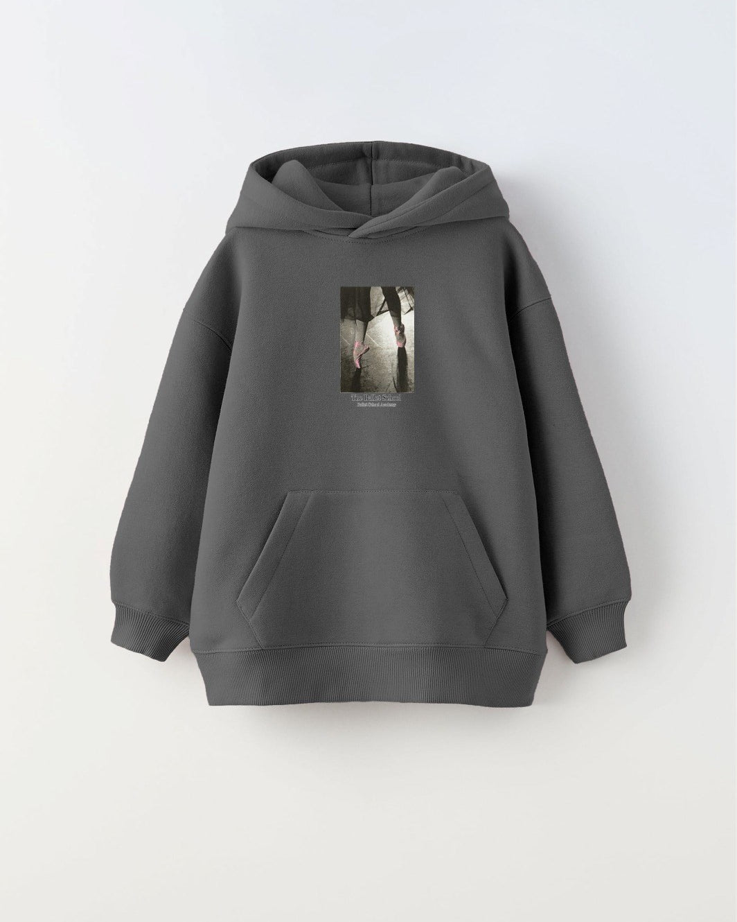 Kapüşonlu İçi Polar The Ballet School Baskılı Füme Unisex Çocuk Sweatshirt