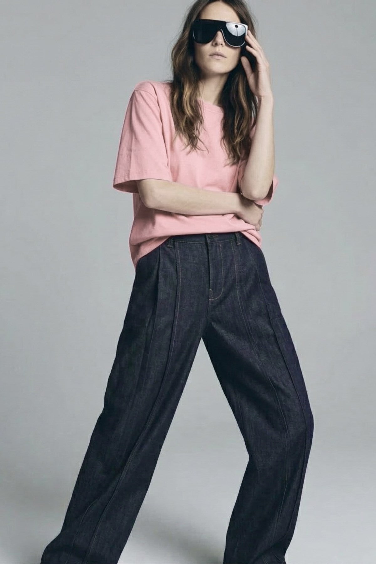 Kadın Oversize Basic Tişört Pembe – Bisiklet Yaka, Rahat Kalıp, Yazılık, %100 Pamuk