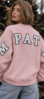 Kadın Oversize Sweatshirt Empathy 3D Baskılı Pembe – Bisiklet Yaka, 3 İplik Şardonlu Polar