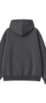 Kadın Oversize Hoodie Noir Cat Baskılı Füme – Kapüşonlu, Kanguru Cepli, 3 İplik Şardonlu Polar