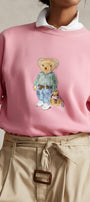 Kadın Oversize Sweatshirt Weekend Bear Baskılı Pembe – Bisiklet Yaka, 3 İplik Şardonlu