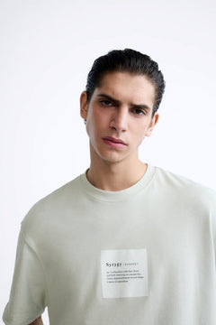 Bisiklet Yaka Syzygy Yazılı Oversize Mint Erkek T-shirt