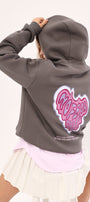 Kapüşonlu İçi Polar No Fear Baskılı Füme Unisex Oversize Hoodie Sweatshirt
