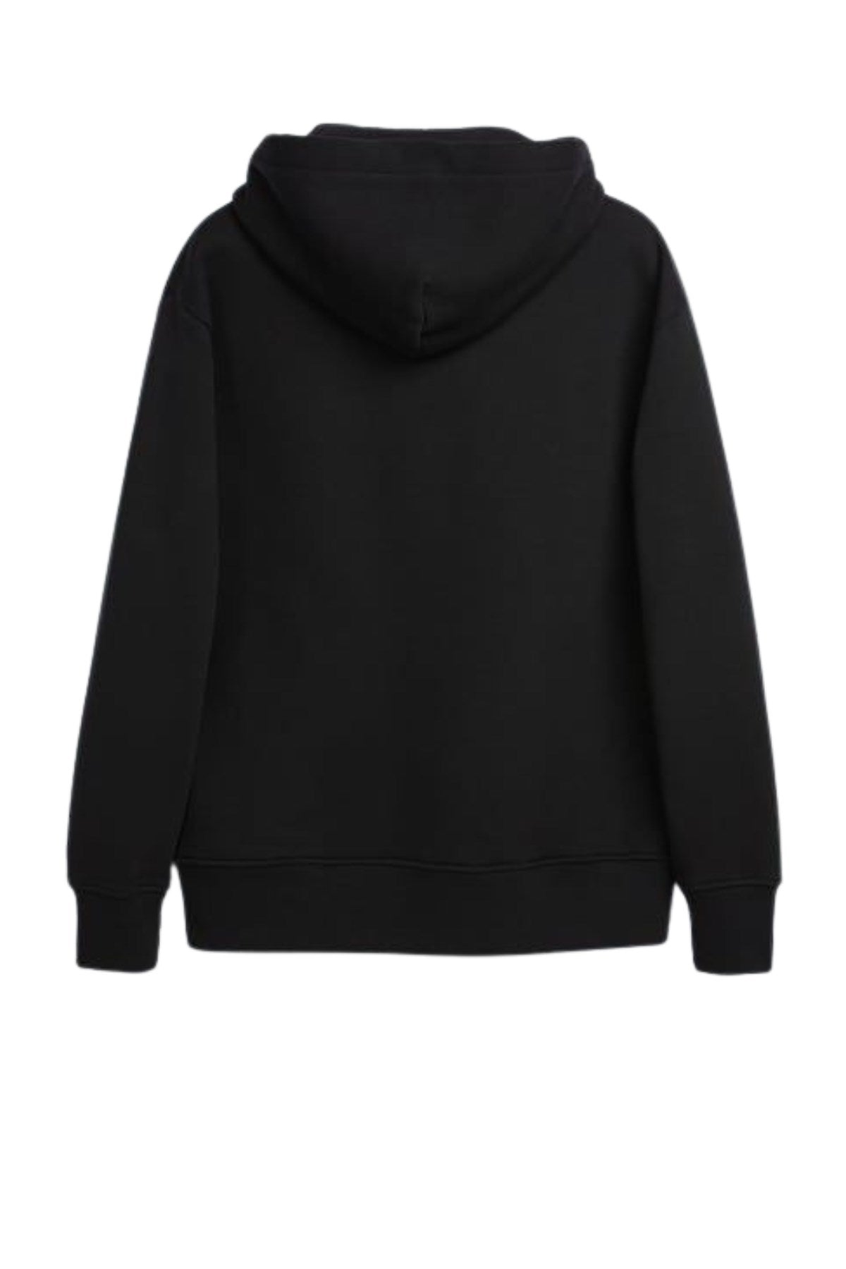 Erkek Oversize Sweatshirt Hoodie Shark Hello Siyah – Kapüşonlu, 3 İplik Polar, Kanguru Cepli