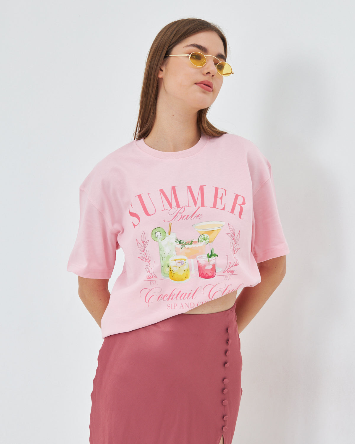 Summer Babe Baskılı %100 Tasarım Kadın Tişört