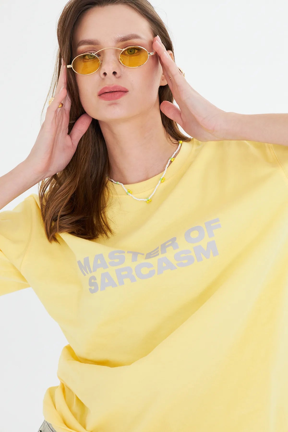 Kadın Master Of Sarcasm Baskılı Kısa Kollu %100 Pamuk Tişört