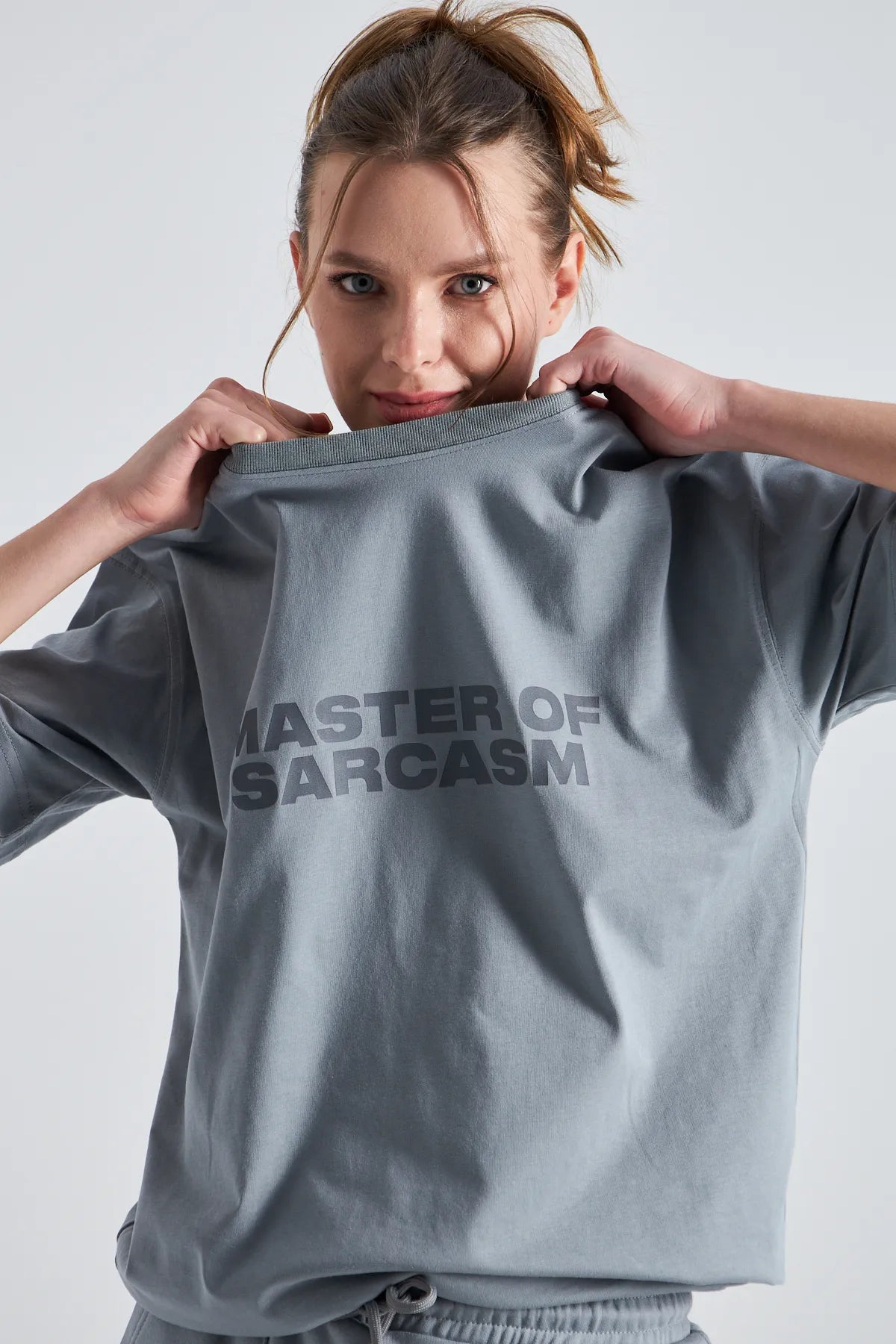 Kadın Master Of Sarcasm Baskılı Kısa Kollu %100 Pamuk Tişört