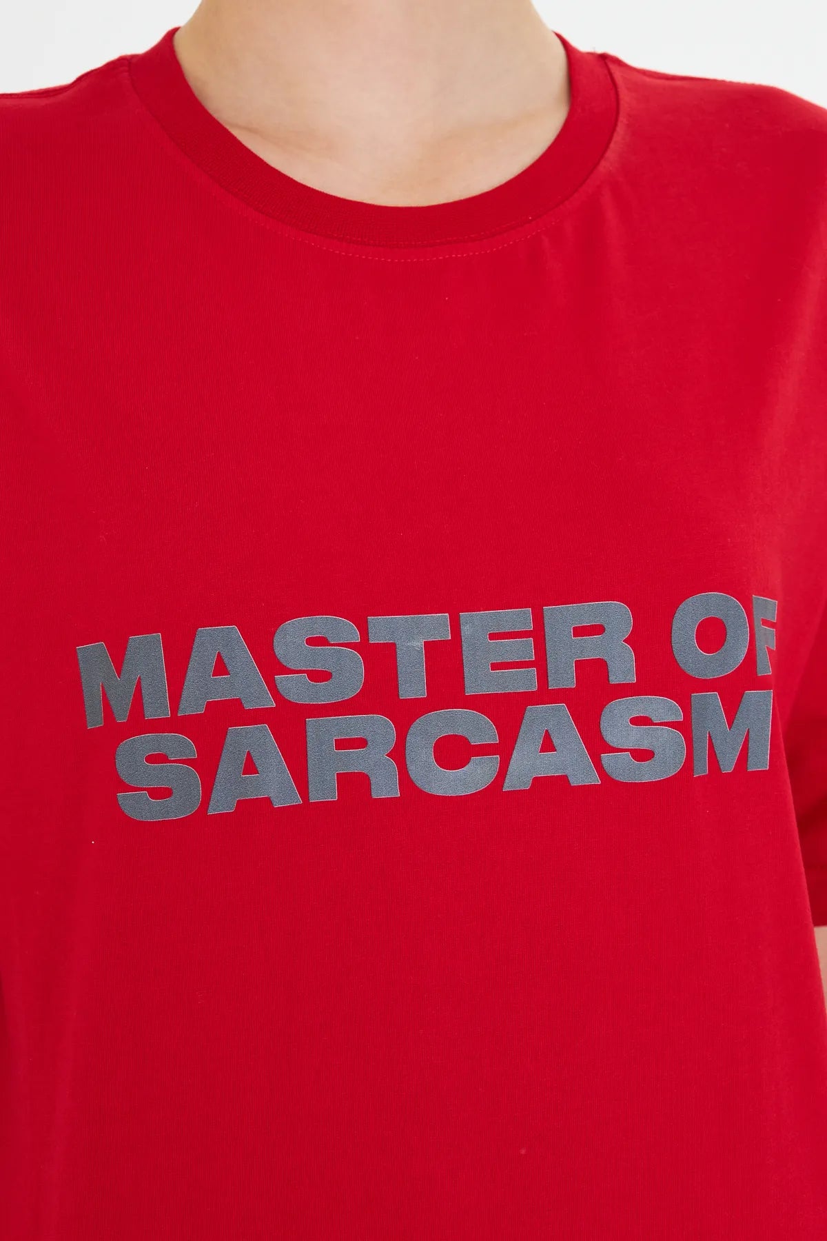 Kadın Master Of Sarcasm Baskılı Kısa Kollu %100 Pamuk Tişört