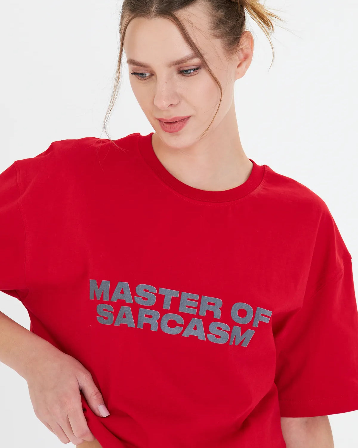 Kadın Master Of Sarcasm Baskılı Kısa Kollu %100 Pamuk Tişört