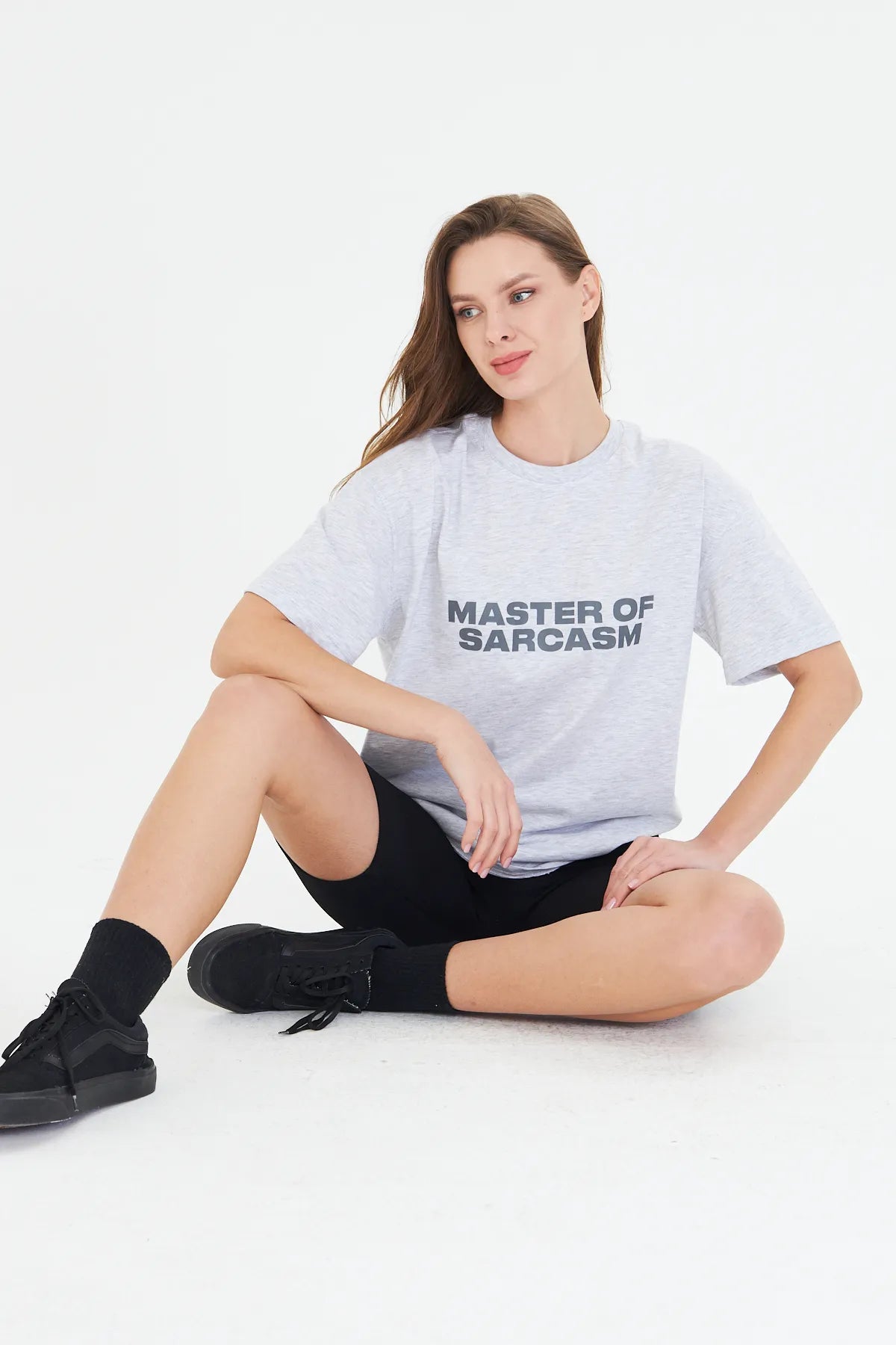 Kadın Master Of Sarcasm Baskılı Kısa Kollu %100 Pamuk Tişört
