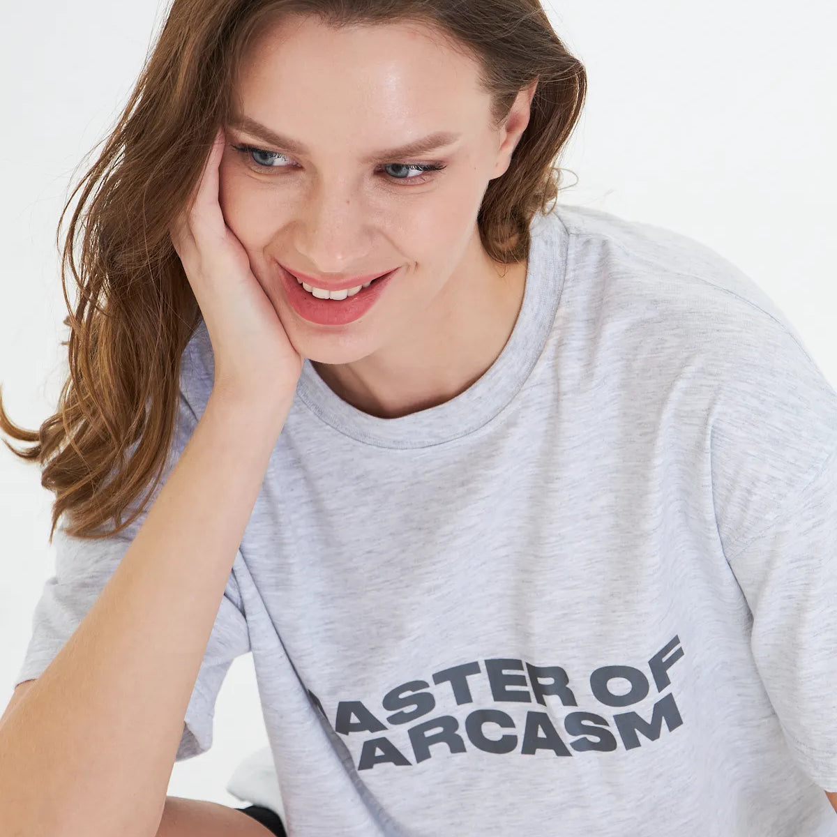 Kadın Master Of Sarcasm Baskılı Kısa Kollu %100 Pamuk Tişört