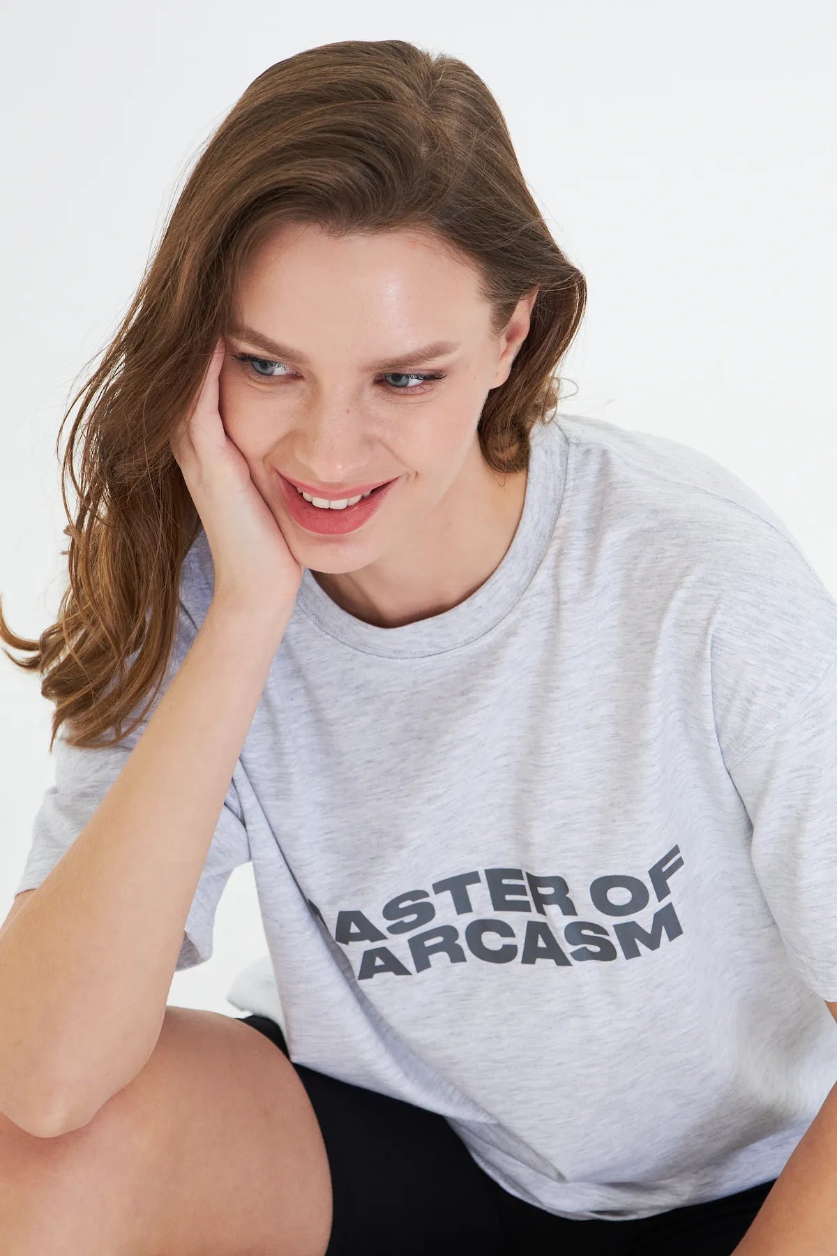 Kadın Master Of Sarcasm Baskılı Kısa Kollu %100 Pamuk Tişört