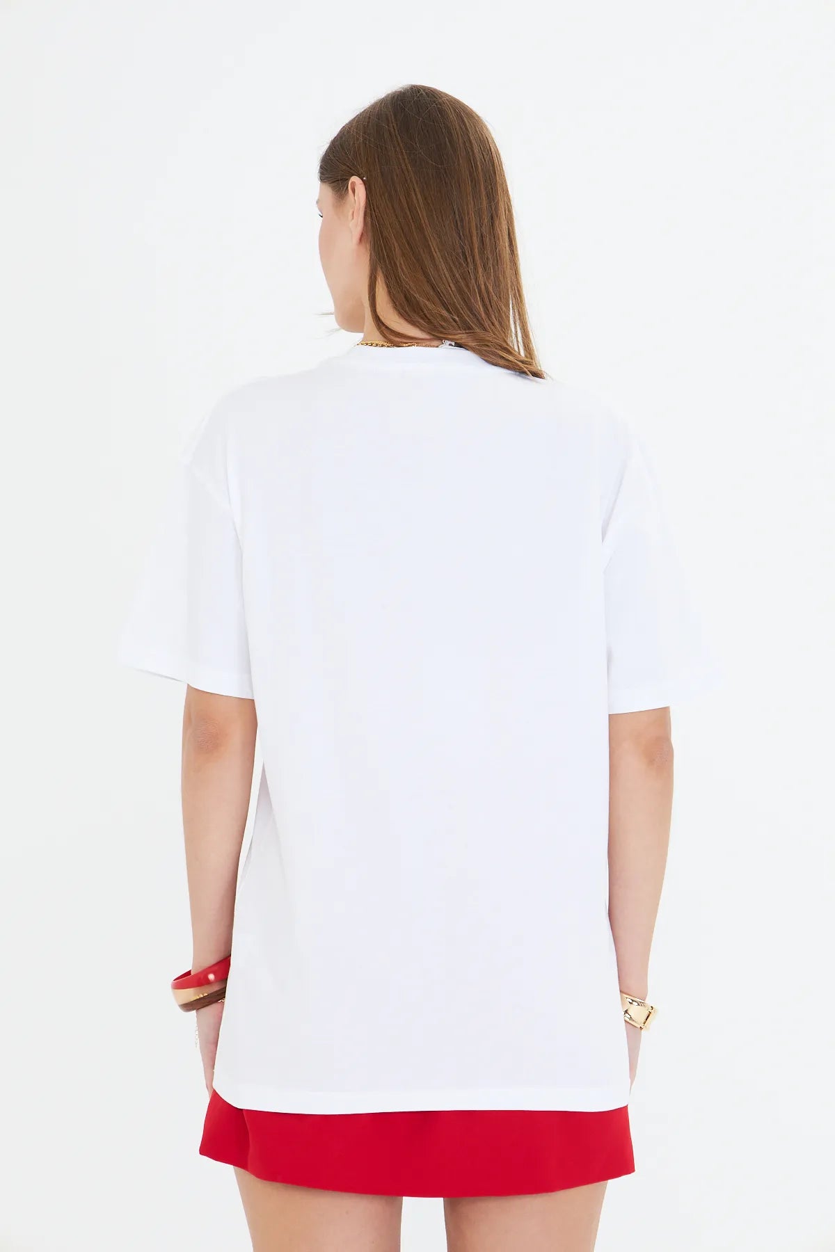 White Fox  Kadın Biber Baskılı Bisiklet Yaka T-shirt