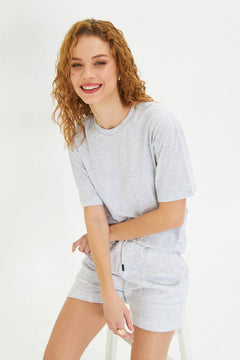 Kadın Konforlu %100 Pamuk Kısa Kollu Günlük Tişört