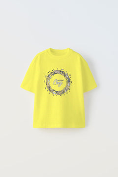 Let's Play Chess Yazılı Dönen Satranç Tasarım Baskılı Sarı Çocuk T-Shirt