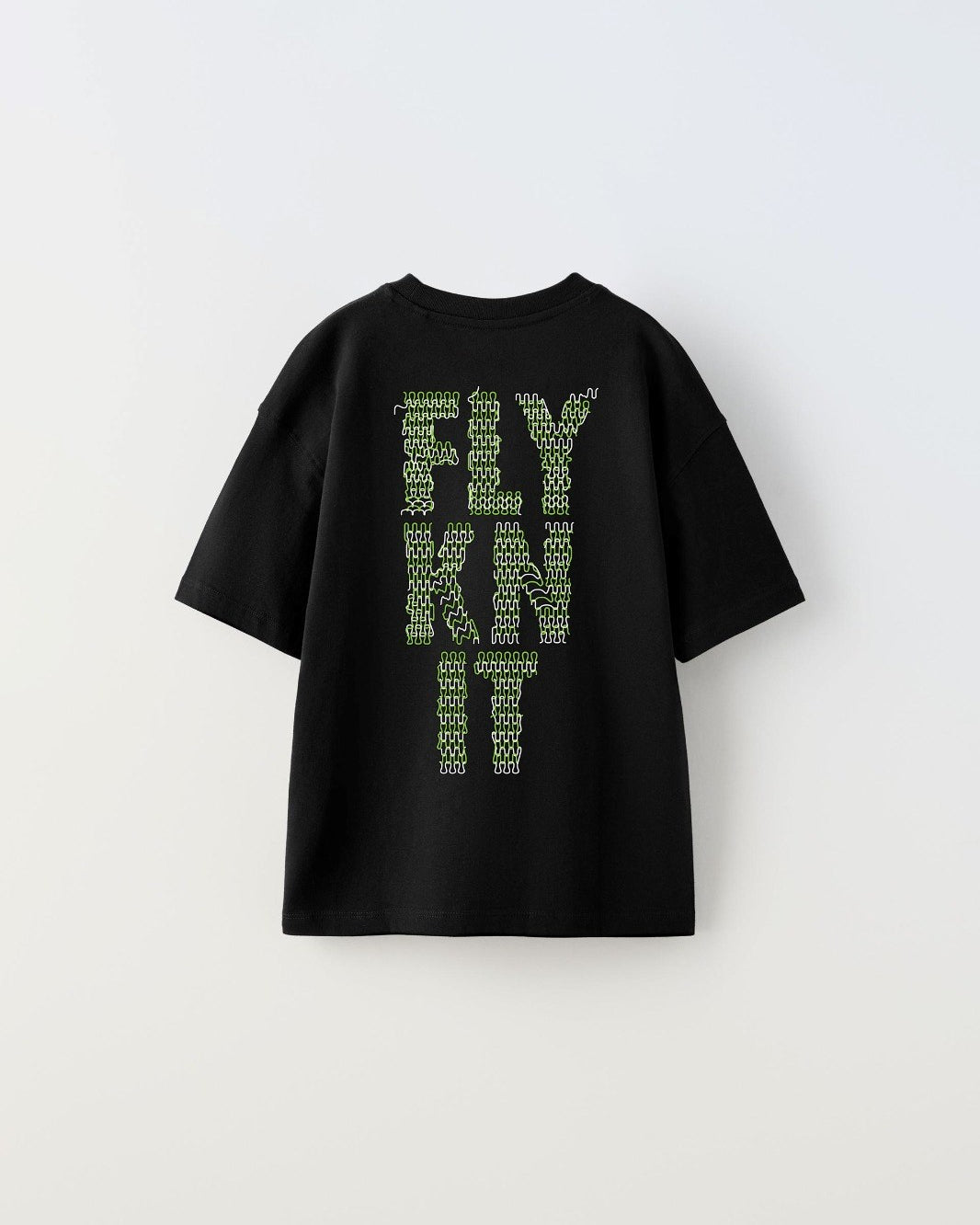 Collective Fly Knıt Yazılı Futbol Tasarım Baskılı Siyah Çocuk T-shirt