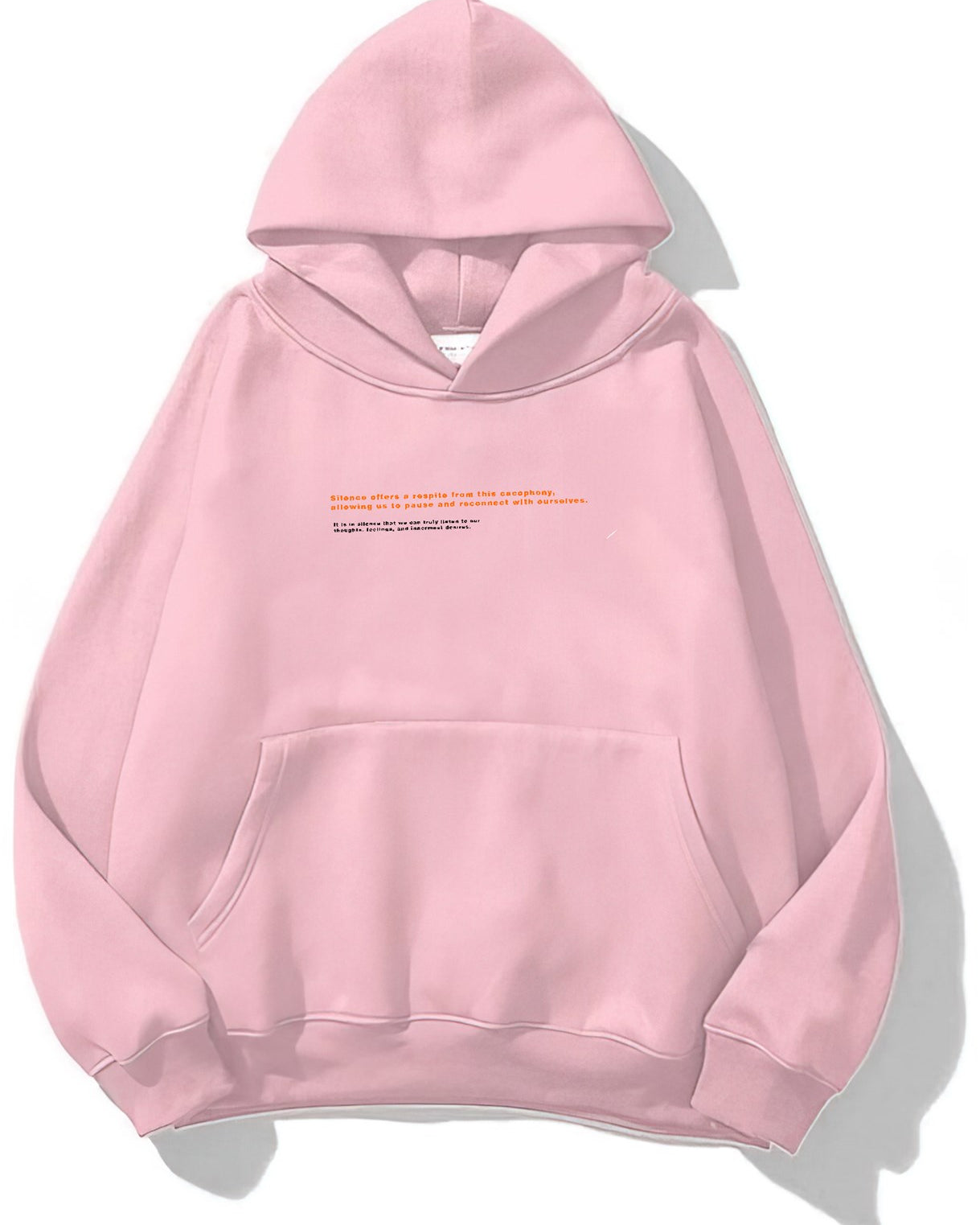 Kapüşonlu İçi Polar Art Work Heykel Baskılı Pembe Unisex Hoodie Sweatshirt